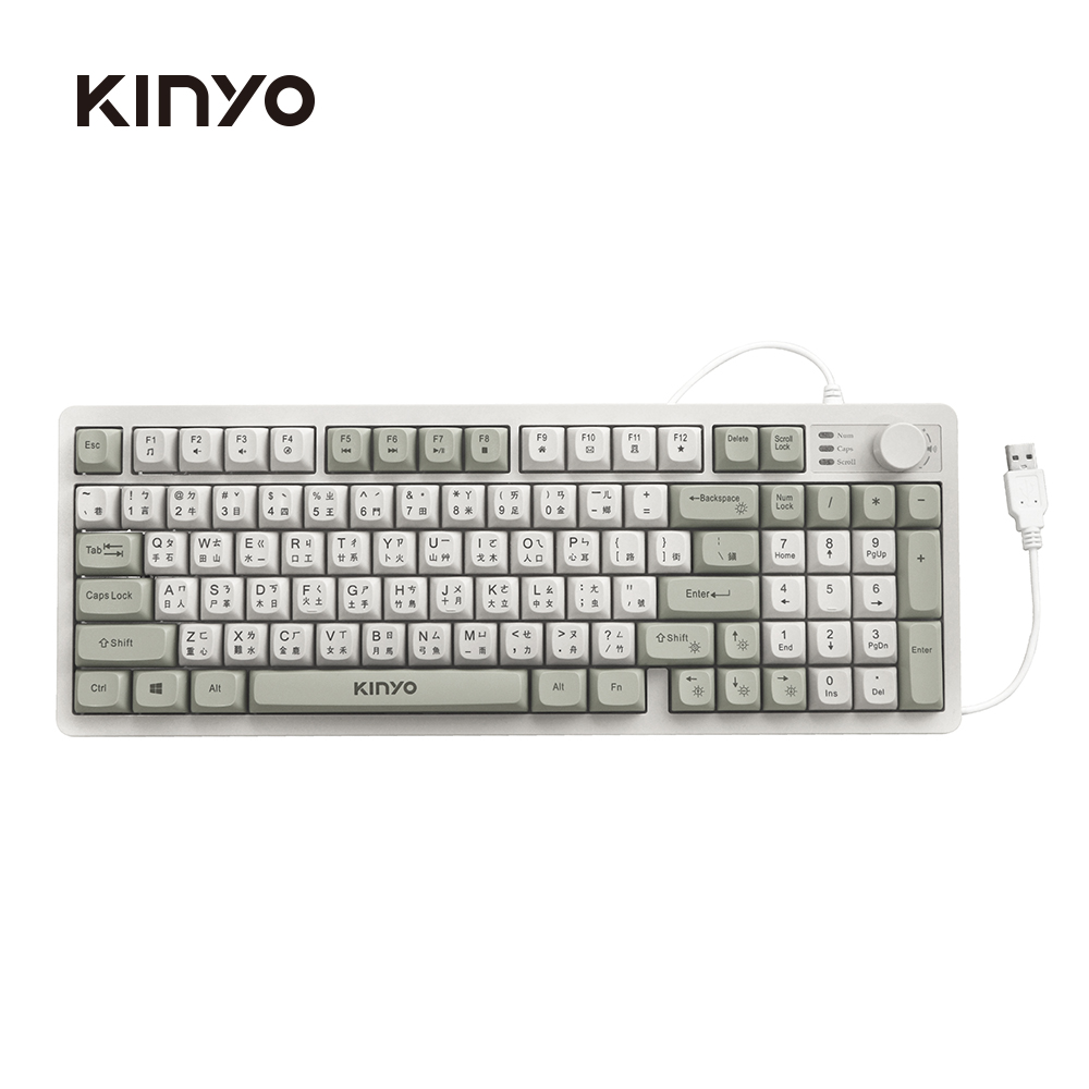 KINYO 復古柔光高球帽USB鍵盤