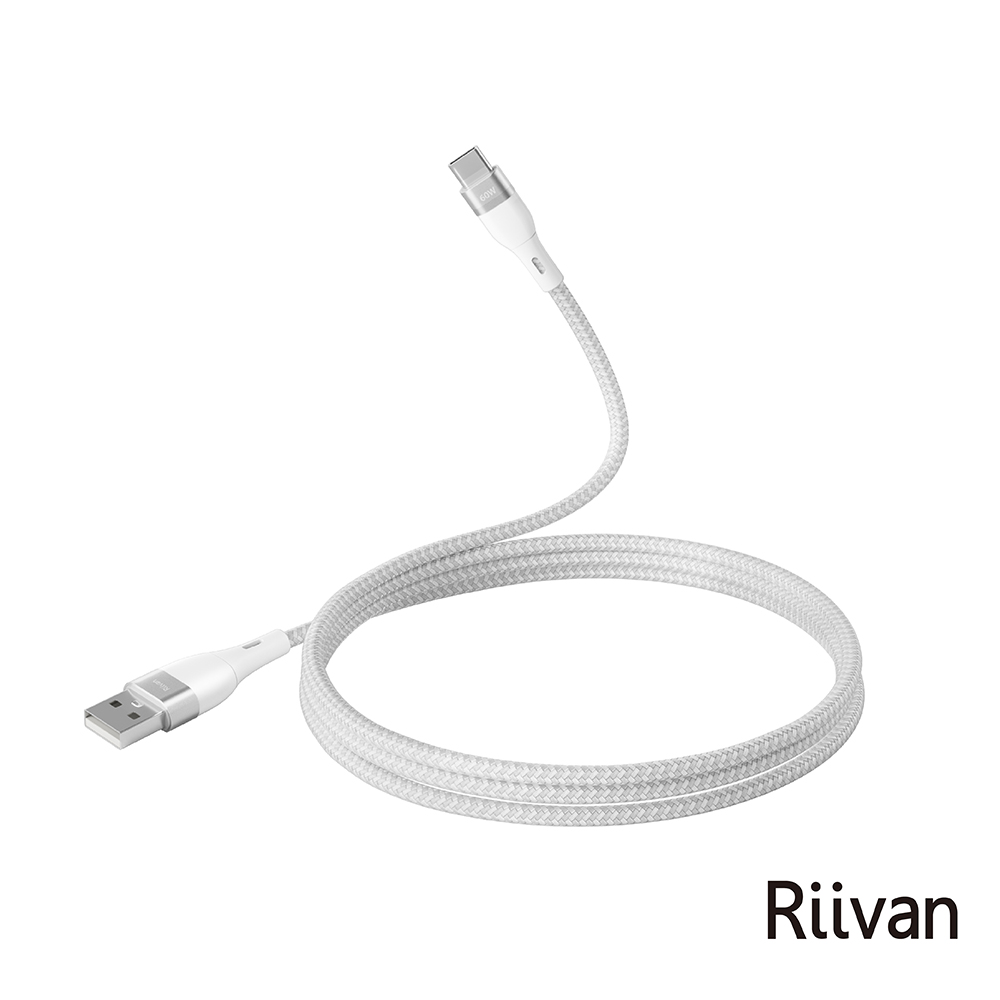 Riivan USB-C to A 60W快充傳輸線1.5M-白