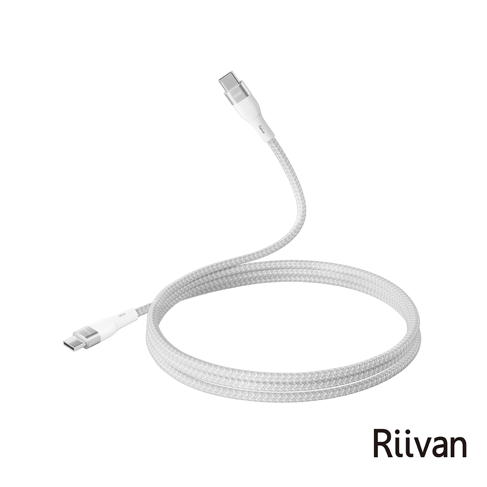 Riivan USB-C to C 60W快充傳輸線1.2M-白