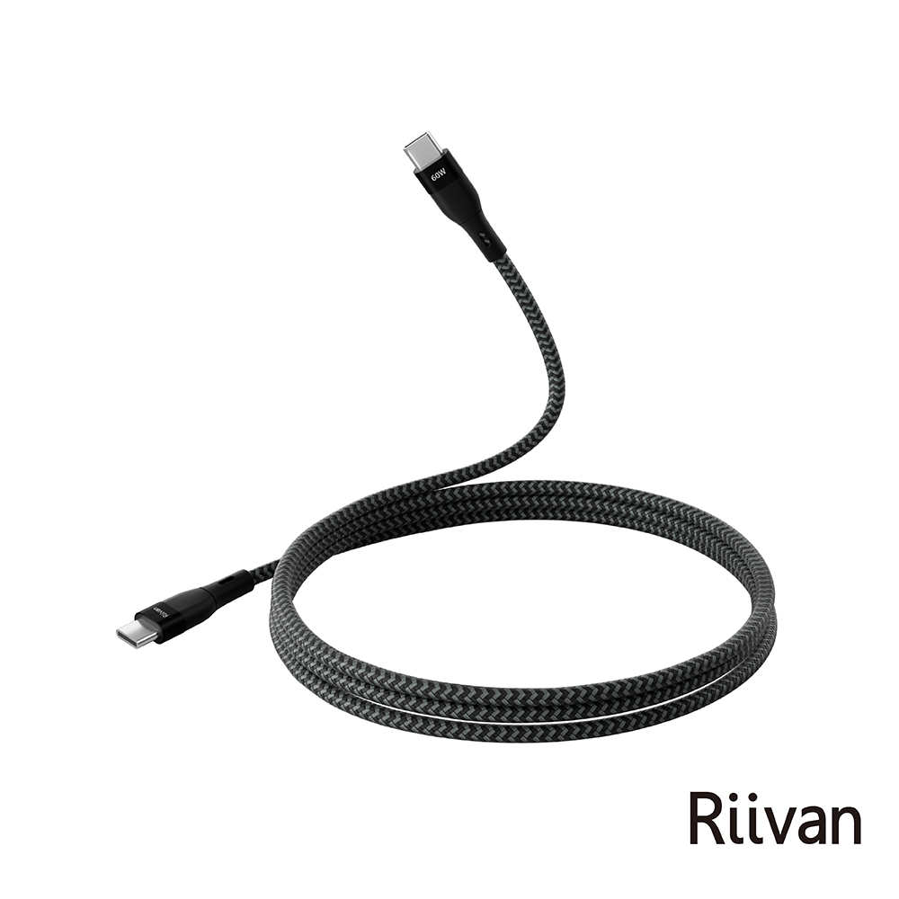 Riivan USB-C to C 240W快充傳輸線2M-黑