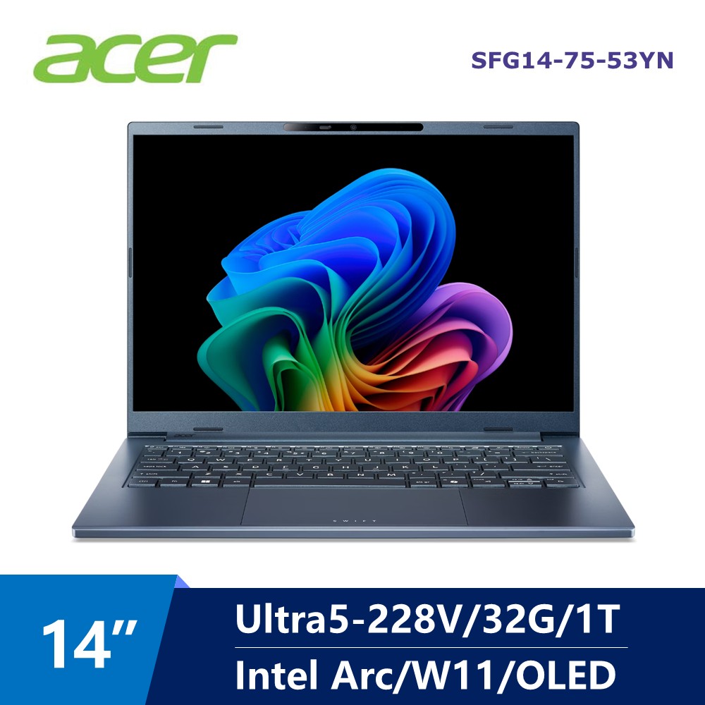 宏碁 ACER Swift Go OLED AI筆電 14" (Intel Core Ultra5-228V/32G/1T/ARC/W11)