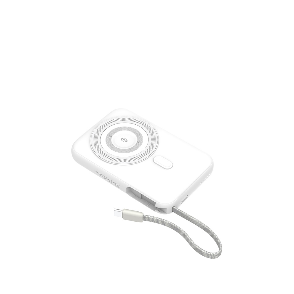 SEEK 3合1磁吸充固態行動電源9900mAh-白
