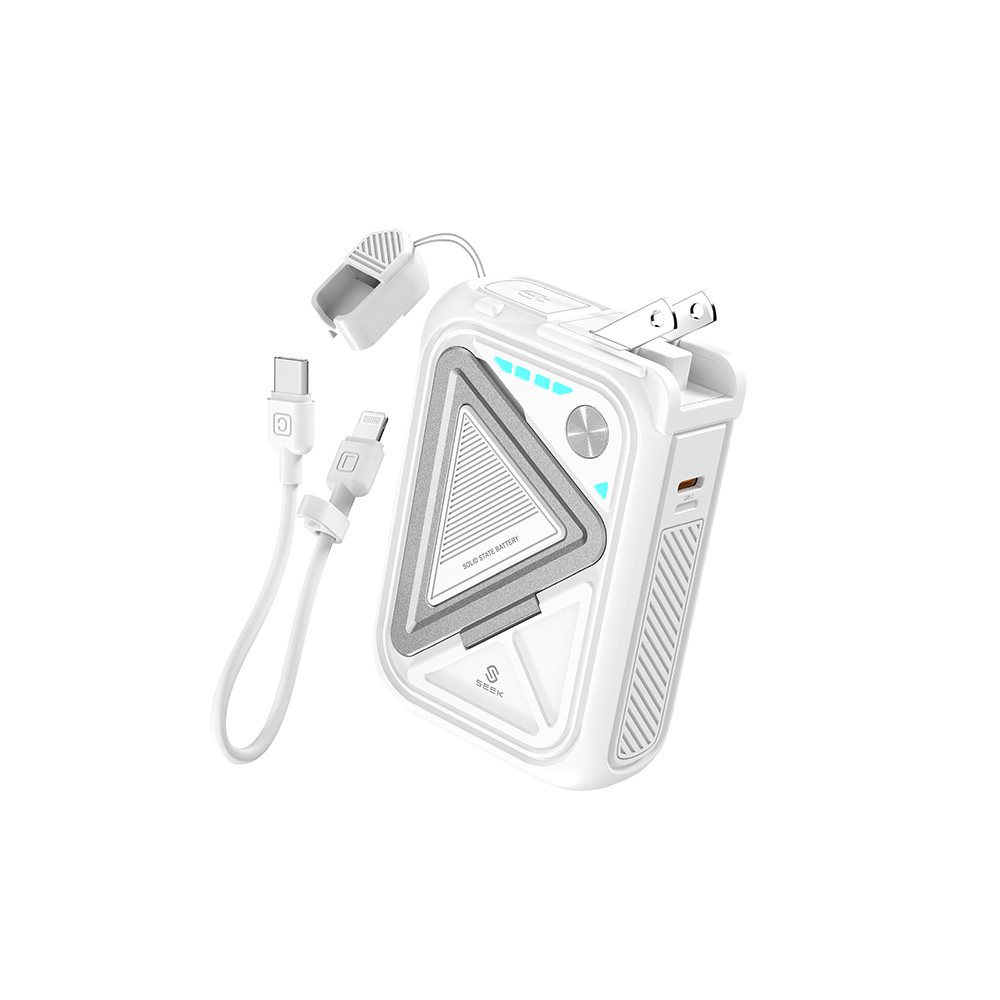 SEEK 半固態10合1行動電源10000mAh-白