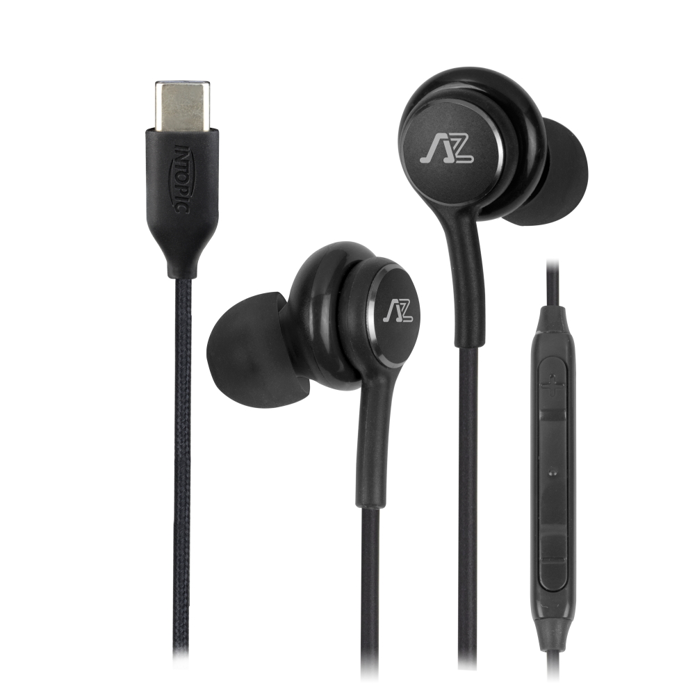 INTOPIC Type-C線控入耳式耳機-黑