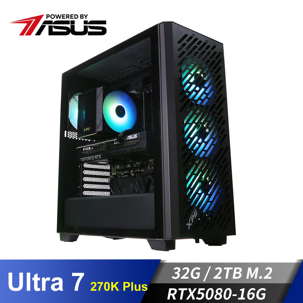 華碩平台[威光帝神]U7獨顯電腦 (Ultra 270K Plus/32G/RTX 5080/2TB_M2)