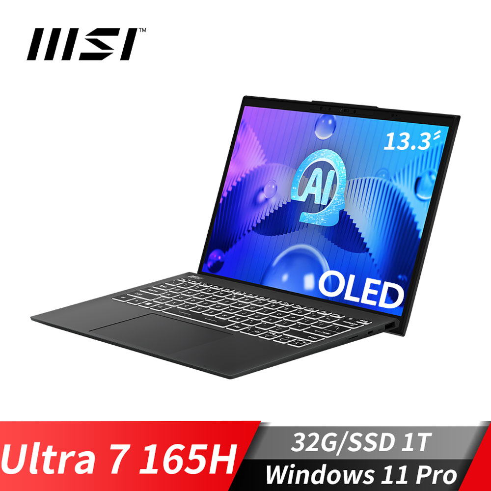 MSI Prestige 13 AI Evo 商務筆電 (Ultra 7 165H/32G/1T SSD/Win11Pro/星辰灰)