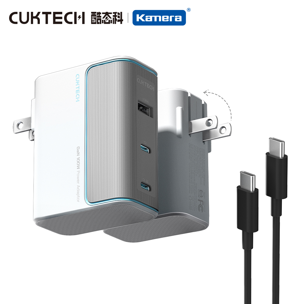 酷態科 10號 氮化鎵100W 2C1A 充電器-銀白
