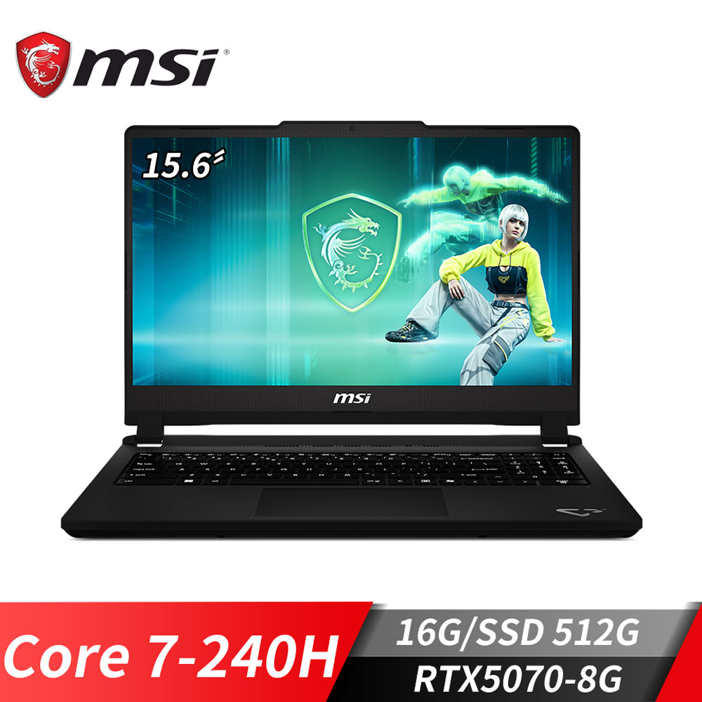 微星MSI Cyborg 15 Max 電競筆電 (Core 7-240H/16G/512G SSD/RTX5070/Win11)