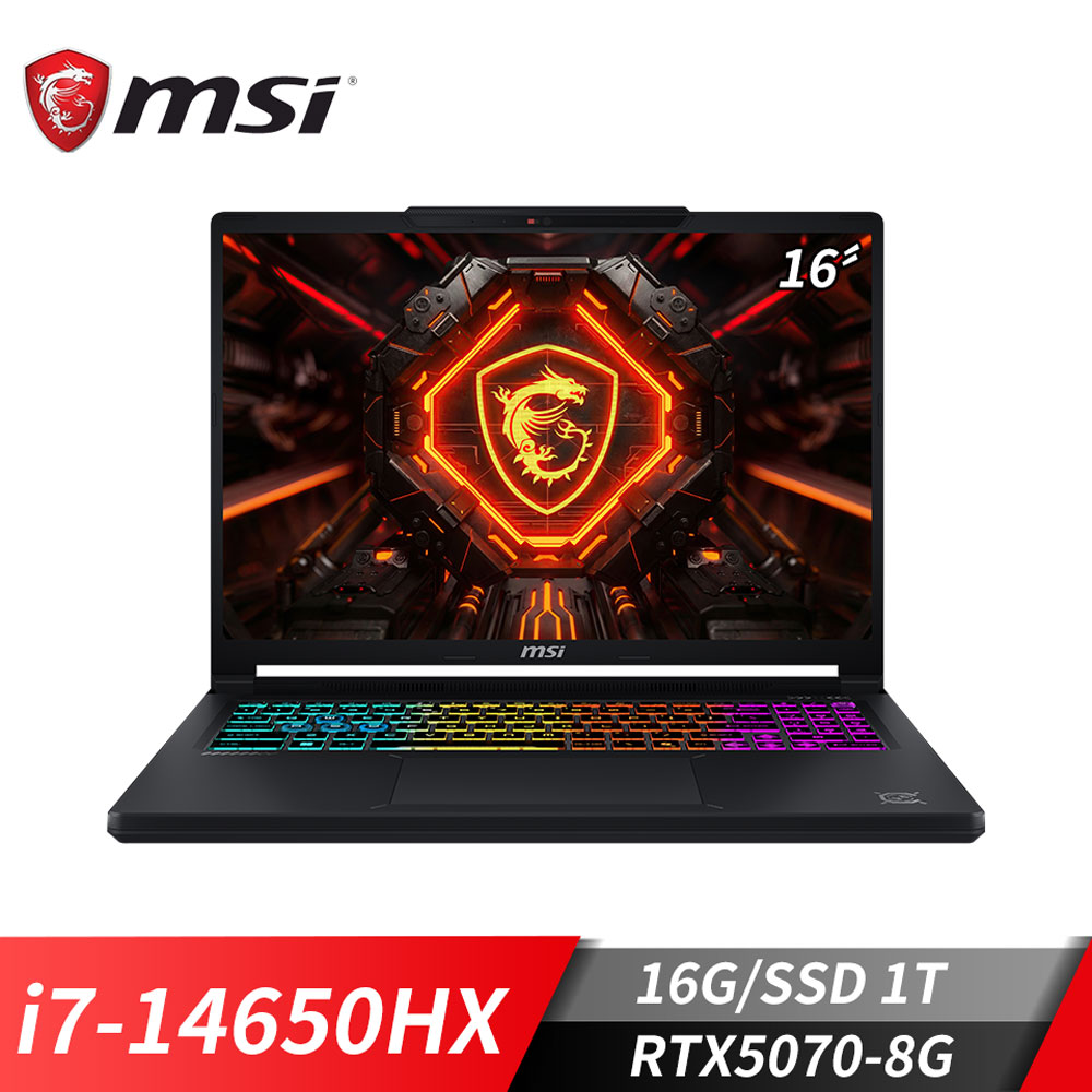 微星MSI Crosshair 16 HX 電競筆電 (i7-14650HX/16G/1T SSD/RTX5070-8G/Win11)