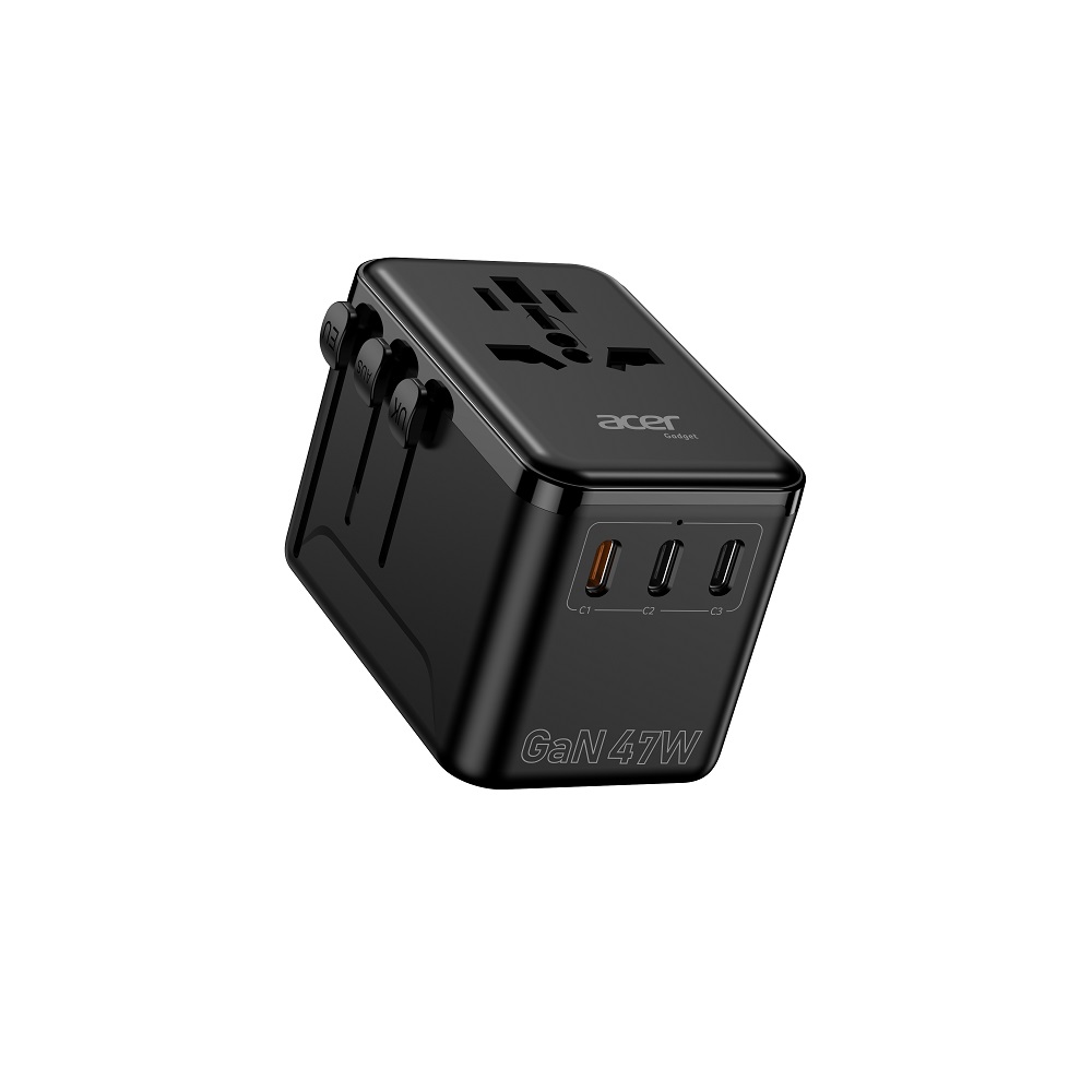 ACER 47W 3C1A萬國充電器轉接器-黑