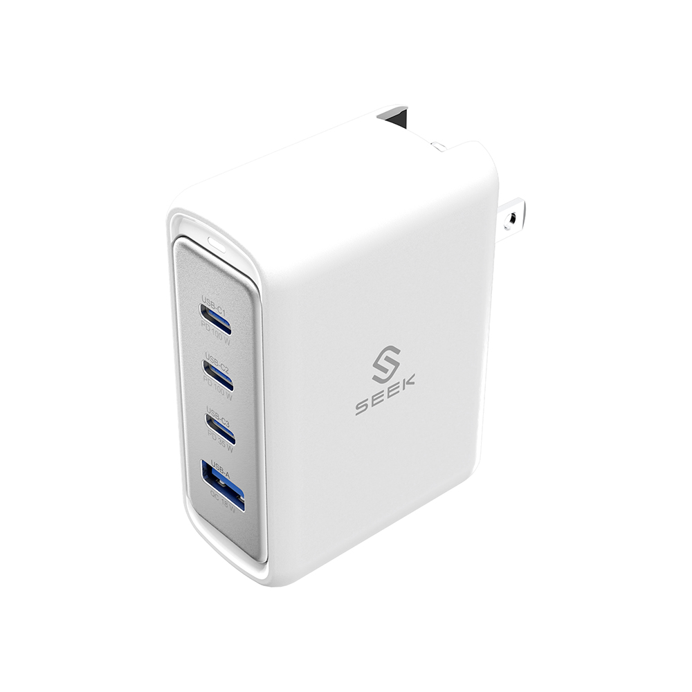 SEEK 100W GaＮ氮化鎵四孔充電組-白色