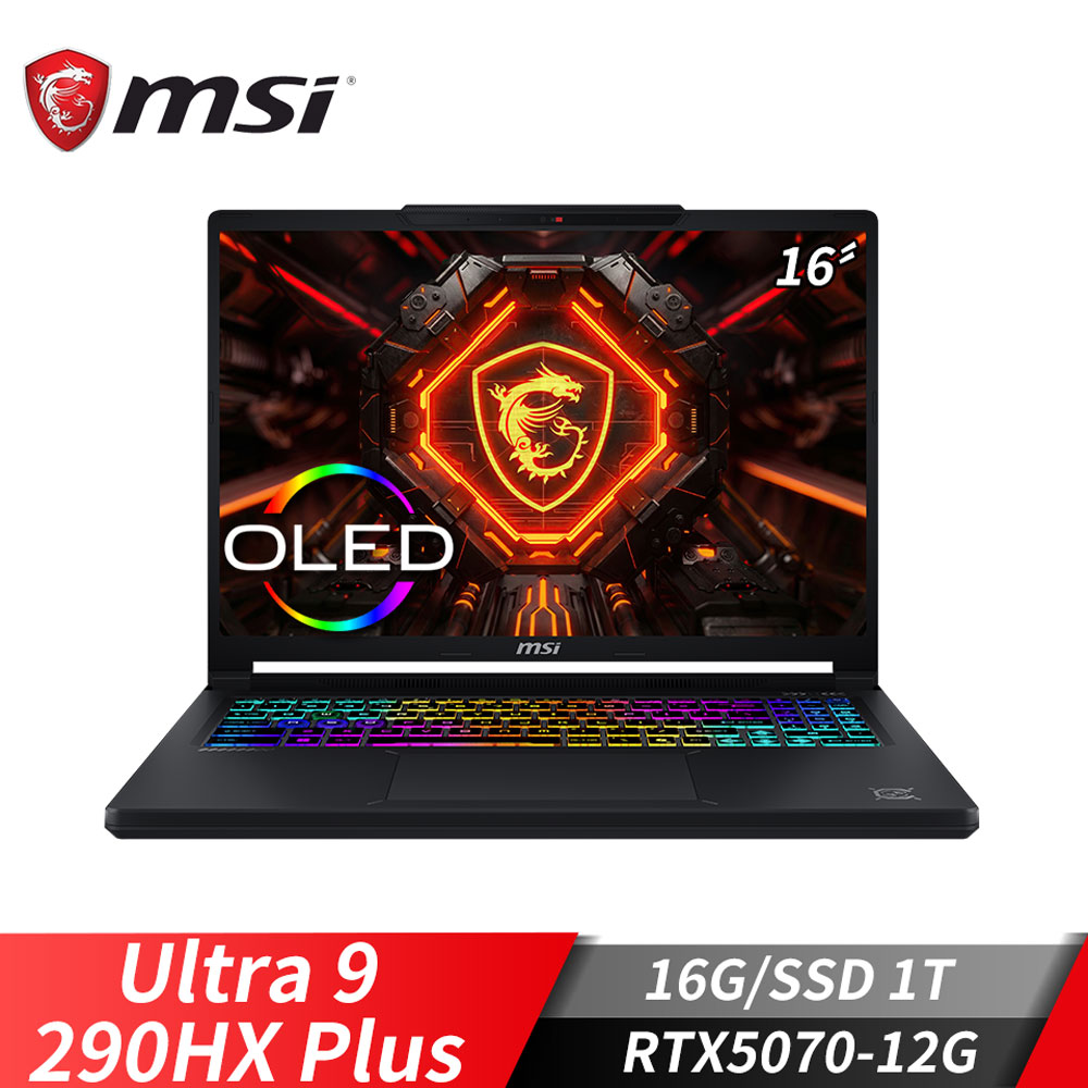 微星MSI Crosshair 16 Max HX 電競筆電 (Ultra 9-290HX Plus/16G/1T/RTX5070-12G)