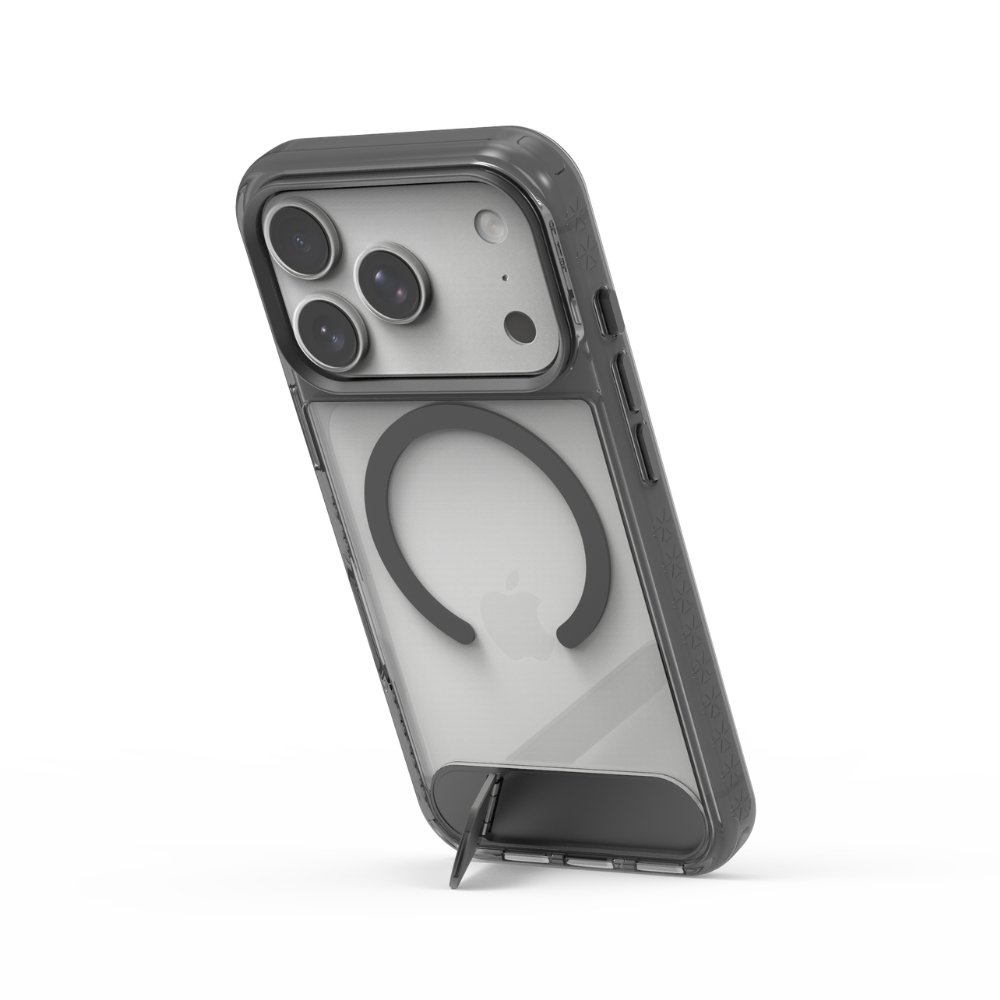 普格爾 i18 Pro Max冰鑽磁吸支架保殼-黑鑽