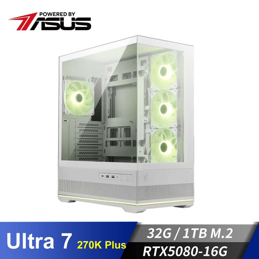 華碩平台[雪霸神域]U7獨顯水冷電腦 (U7 270K Plus/32G/RTX 5080/1TB_M2)