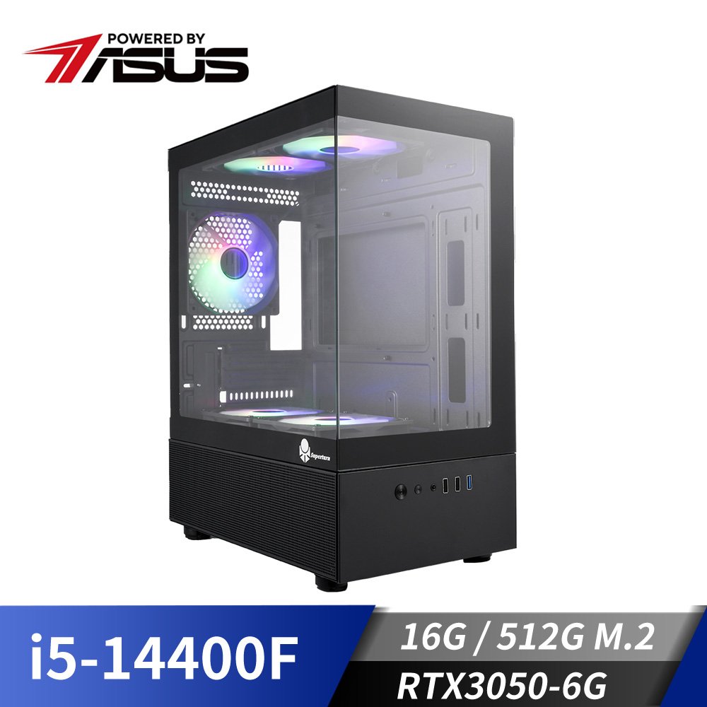 華碩平台[武風戰神]i5獨顯電腦 (i5-14400F/16G/RTX 3050/512G_M2)