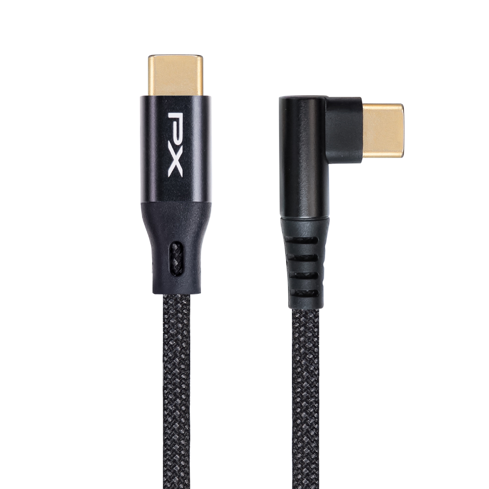 大通 Type C to C L型充電傳輸線-1米