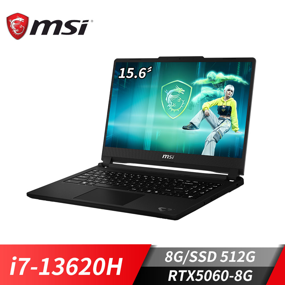 微星MSI Cyborg 15 電競筆電 (i7-13620H/8G/512G SSD/RTX5060-8G/Win11)