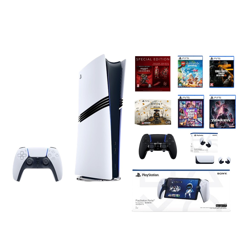 【組合】PlayStation 5 Pro 主機+Portal+控制器+耳機+遊戲x6