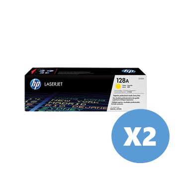 2入組｜惠普HP 128A 黃色原廠碳粉匣