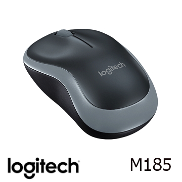 燦坤獨家｜羅技 Logitech M185 無線滑鼠 黑灰色