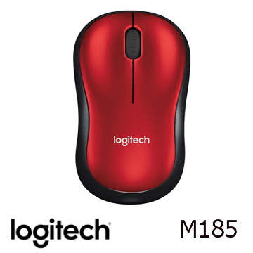 【限定款】羅技 Logitech M185 無線滑鼠 黑紅色