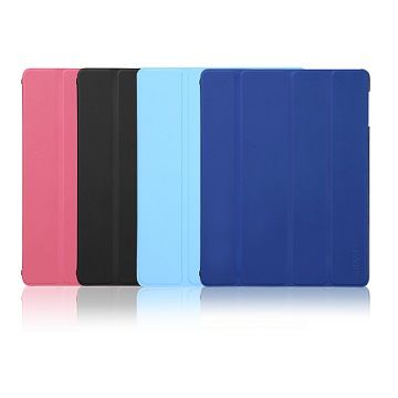kuhvuh Flipd New iPad保護套-粉紅/含水晶螢幕保護貼組