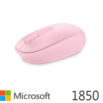 (福利品) 微軟Microsoft 1850 無線行動滑鼠 柔媚粉