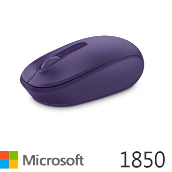 (福利品) 微軟Microsoft 1850 無線行動滑鼠 迷炫紫