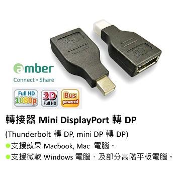 Amber mini DisplayPort 轉 DP 轉接頭
