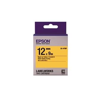 愛普生EPSON LK-4YBP 粉彩系列黃底黑字標籤帶