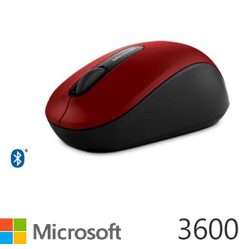 微軟Microsoft 3600 藍牙行動滑鼠 紅