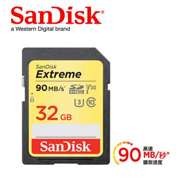 SanDisk晟碟 Extreme V30 SD 32GB記憶卡
