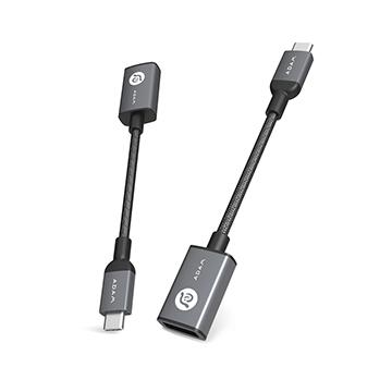 ADAM TYPE-C公對USB母轉接器-灰