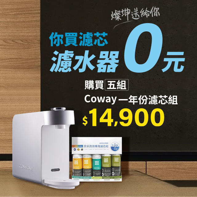 (濾水器0元方案)Coway P-250N淨水器專用一年份濾心組X5組