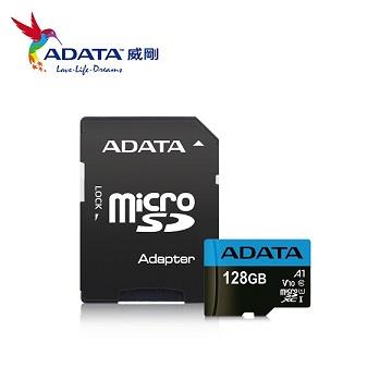 威剛microSDHC UHS-I A1 128G記憶卡(轉卡)