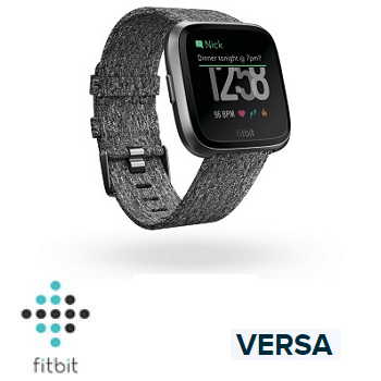 【特別款】Fitbit Versa 智慧手錶 - 石墨色錶框深灰編織紋錶帶