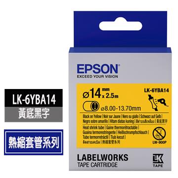 EPSON LK-6YBA14黃底黑字標籤帶