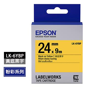 EPSON LK-6YBP黃底黑字標籤帶