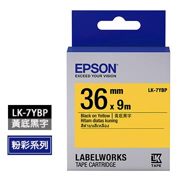 EPSON LK-7YBP黃底黑字標籤帶