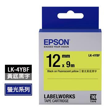 愛普生EPSON LK-4YBF黃底黑字標籤帶