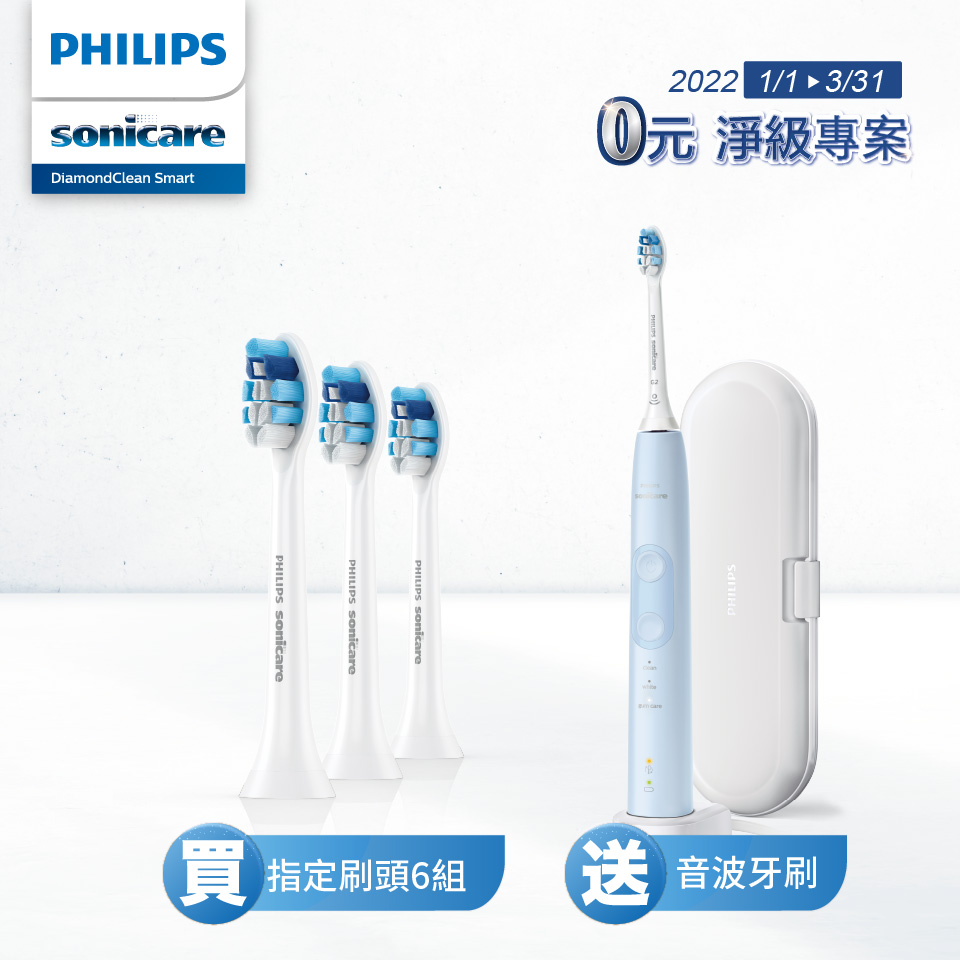 【0元淨級專案】飛利浦Philips 智能護齦刷頭 三入組(白)  X 6組