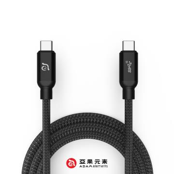 ADAM USB-C to USB-C快速充電傳輸線1m-黑