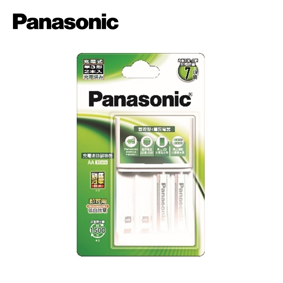 國際牌Panasonic 智控型充電器+充電電池3號2入