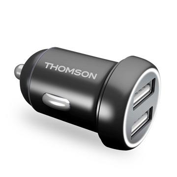 THOMSON 鋁合金4.8A雙孔USB車用充電器