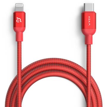 亞果元素ADAM USB-C to Lightning充電傳輸線1.2m-紅