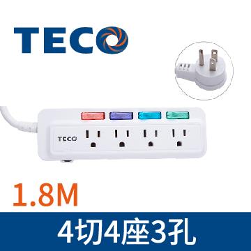 東元TECO 4切4座3孔1.8M延長線