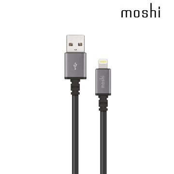 Moshi MFi鋁合金傳輸線3M-黑