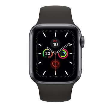 apple watch s5 gps 44mm/灰铝/黑运动表带 mwvf2ta/a
