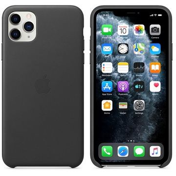 Apple iPhone 11 Pro Max 皮革保護殼 黑色
