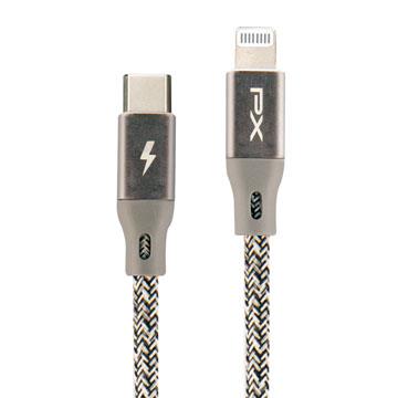 大通PX USB-C to Lightning充電線 25cm-灰